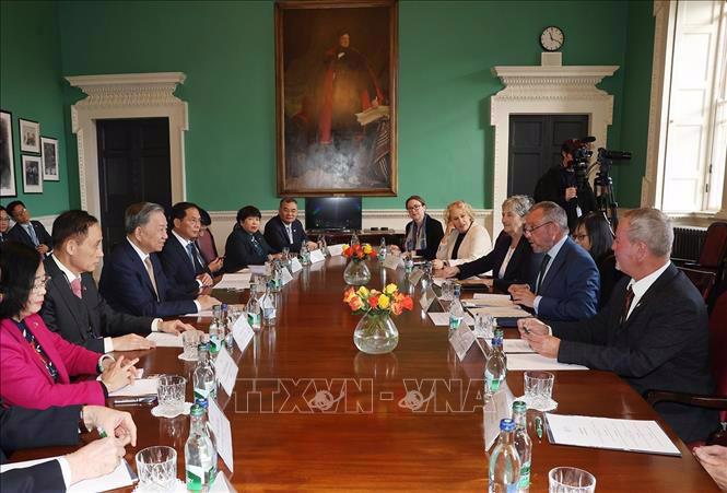 Tổng Bí thư, Chủ tịch nước Tô Lâm hội đàm với Tổng thống Ireland Michael D. Higgins - Ảnh: TTXVN.