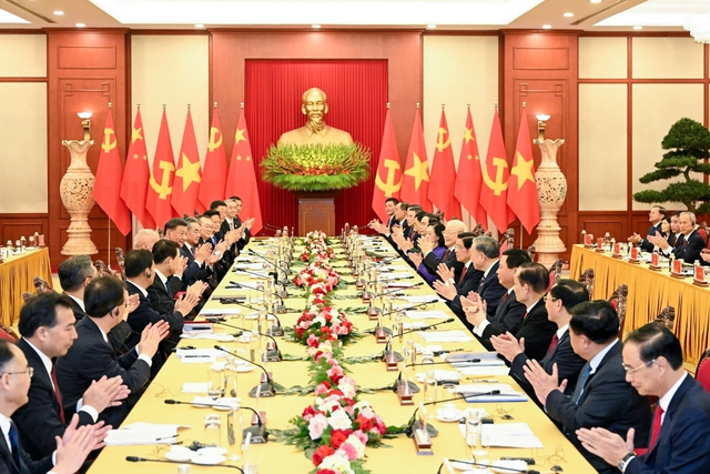 Tổng Bí thư Nguyễn Phú Trọng chủ trì lễ đón cấp Nhà nước Tổng Bí thư, Chủ tịch Trung Quốc Tập Cận Bình- Ảnh 11.