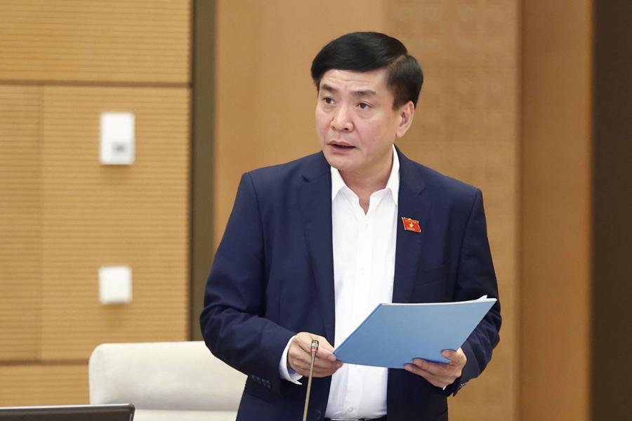 Tổng thư ký Quốc hội, Chủ nhiệm Văn phòng Quốc hội Bùi Văn Cường phát biểu. Ảnh: TXVN
