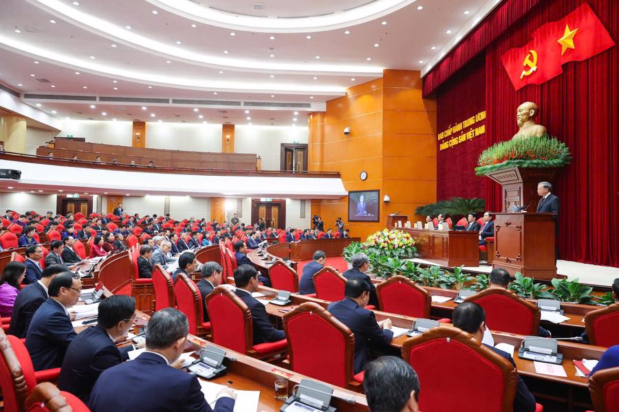 Hội nghị lần thứ 11 Ban chấp hành Trung ương Đảng khóa XIII chính thức khai mạc sáng nay (10/4) - Ảnh: VGP/Nhật Bắc