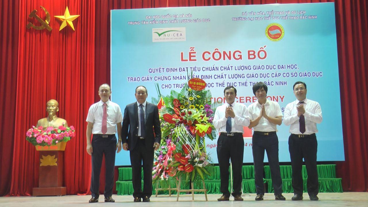 Trường Đại học Thể dục thể thao Bắc Ninh công bố Quyết định đạt tiêu chuẩn chất lượng giáo dục 
