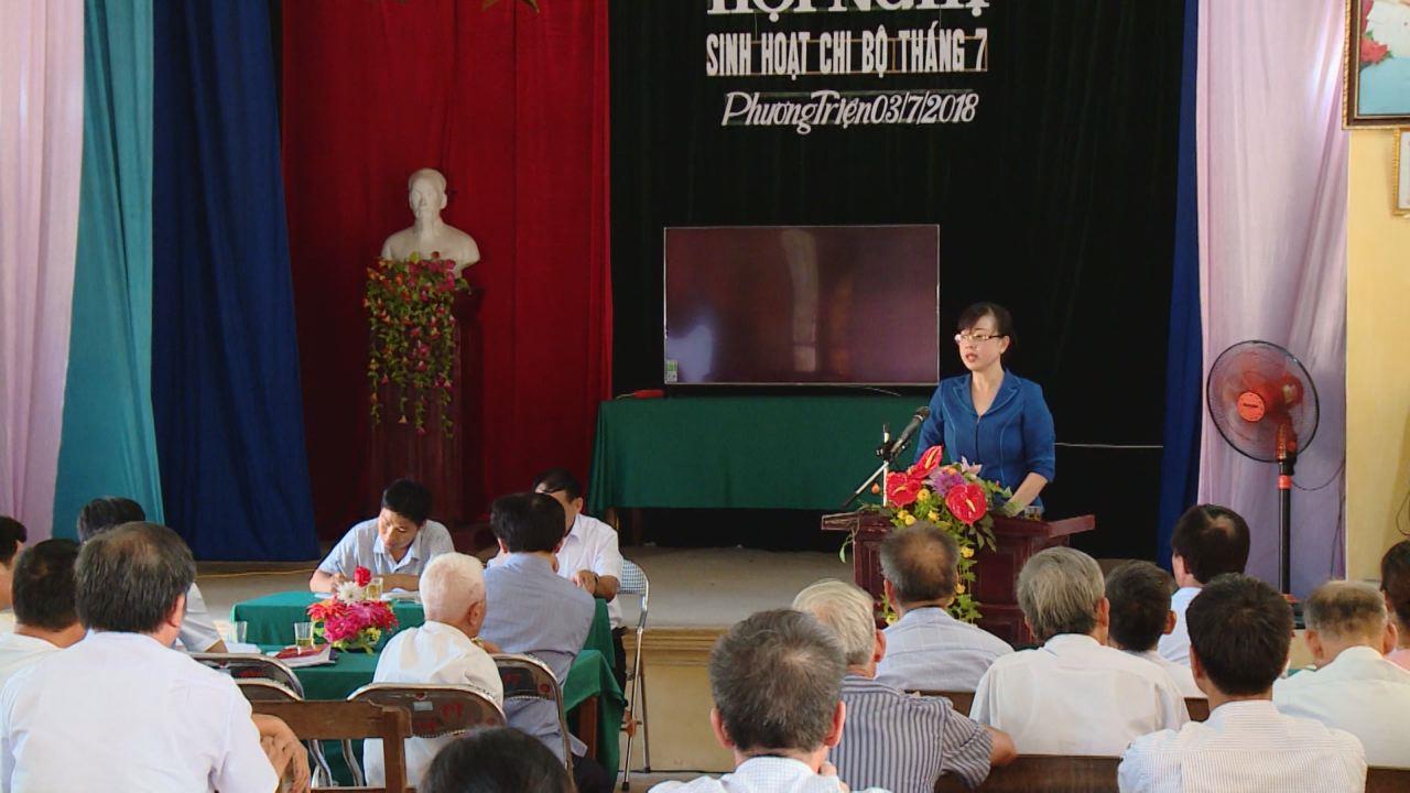 Đồng chí Đào Hồng Lan dự sinh hoạt chi bộ cơ sở tại huyện Gia Bình