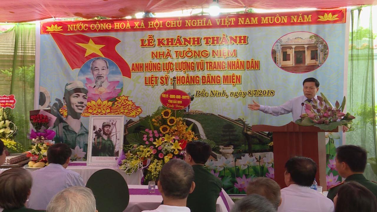 Khánh thành Nhà tưởng niệm liệt sỹ Hoàng Đăng Miện