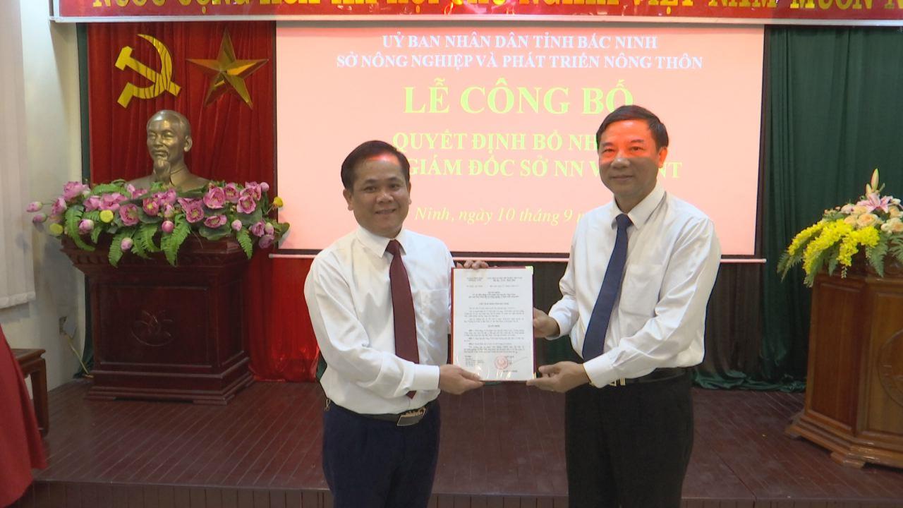 Công bố Quyết định bổ nhiệm Phó Giám đốc  Sở Nông nghiệp và Phát triển nông thôn