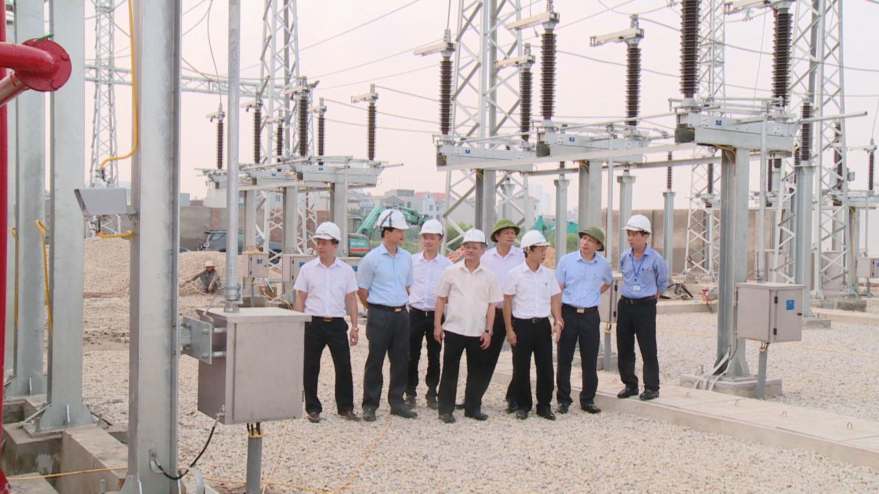 Chủ tịch UBND tỉnh thăm, kiểm tra tiến độ thực hiện Dự án đường dây và Trạm biến áp 110kV thành phố Bắc Ninh