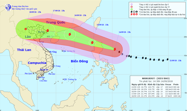 Tin siêu bão gần Biển Đông (Siêu bão MangKhut)