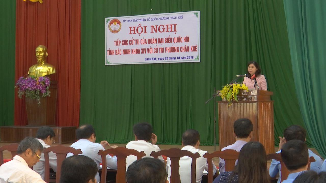 Đoàn Đại biểu Quốc hội tỉnh tiếp xúc cử tri tại phường Châu Khê, thị xã Từ Sơn