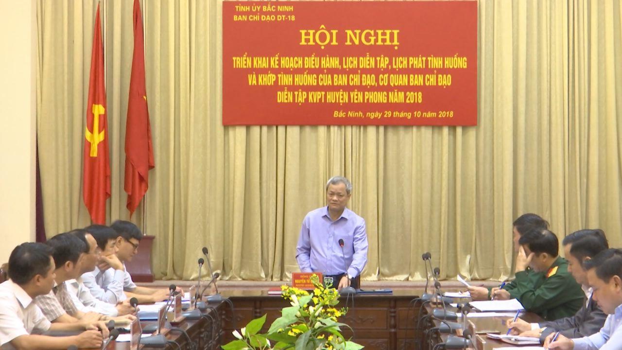 Ban Chỉ đạo diễn tập Khu vực phòng thủ huyện Yên Phong triển khai nhiệm vụ
