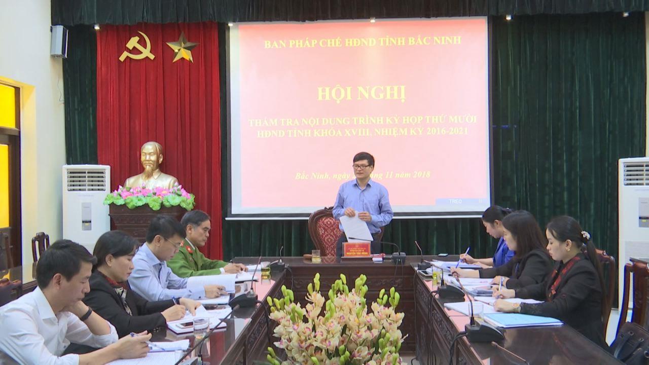 Thẩm tra các nội dung kỳ họp thứ 10 HĐND tỉnh khóa XVIII