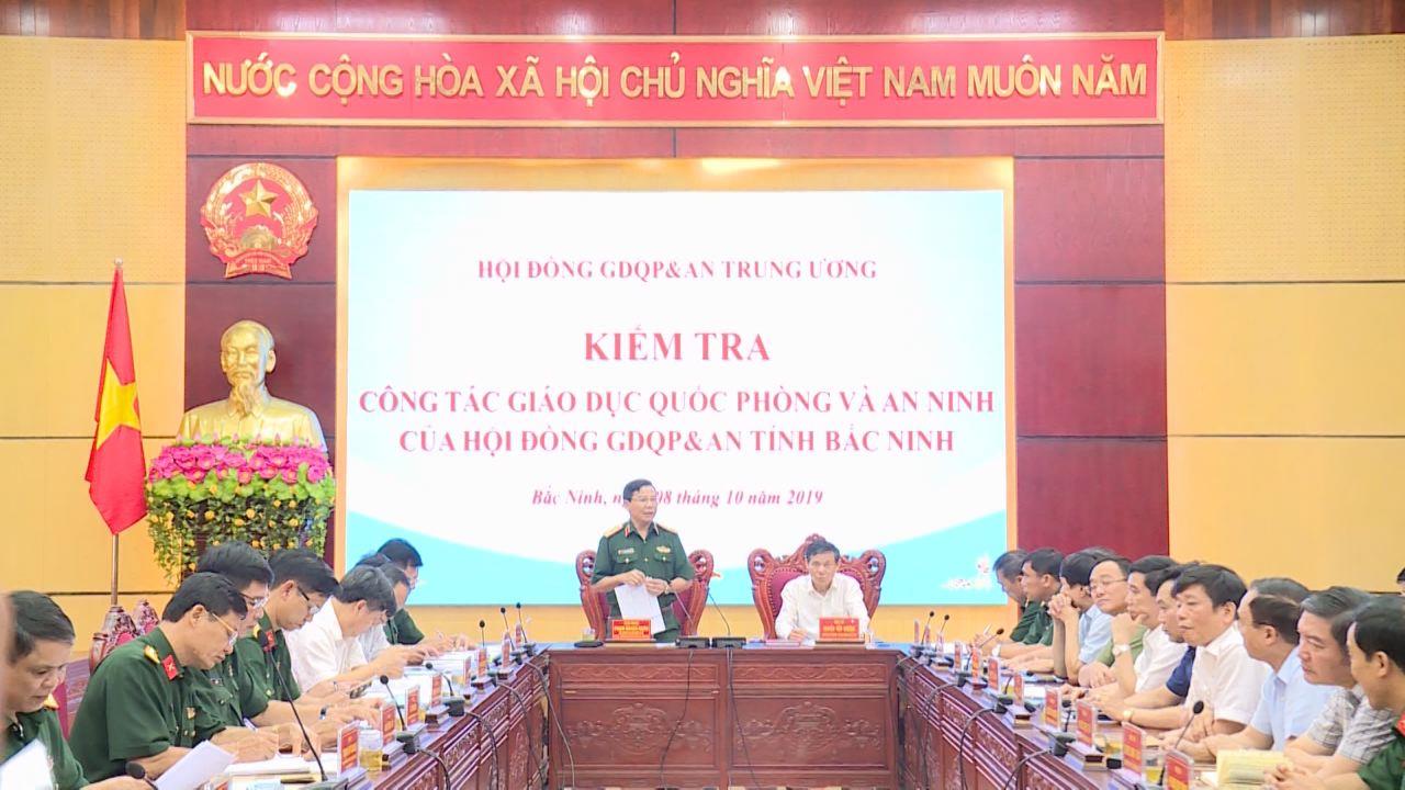 Hội đồng Giáo dục quốc phòng và an ninh Trung ương kiểm tra tại Bắc Ninh