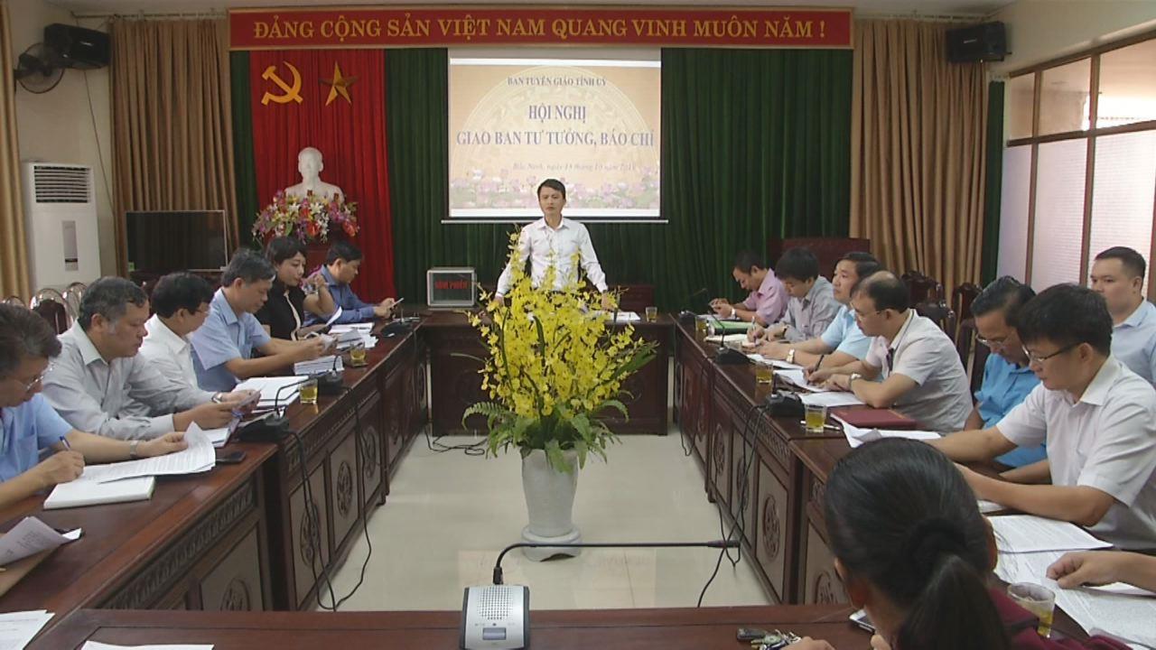 Họp bàn tổ chức Hội thi Báo cáo viên giỏi tỉnh Bắc Ninh năm 2019 và giao ban công tác tư tưởng, báo chí tháng 10