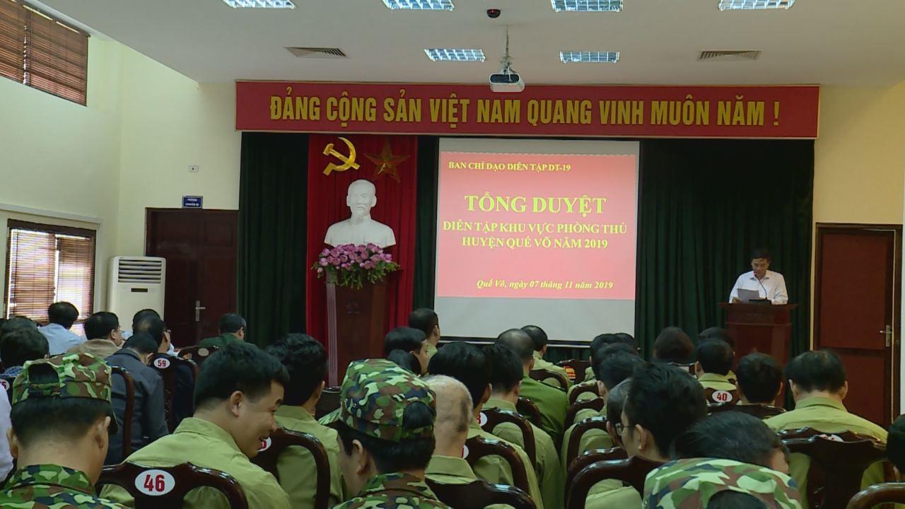 Tổng duyệt diễn tập Khu vực phòng thủ huyện Quế Võ năm 2019