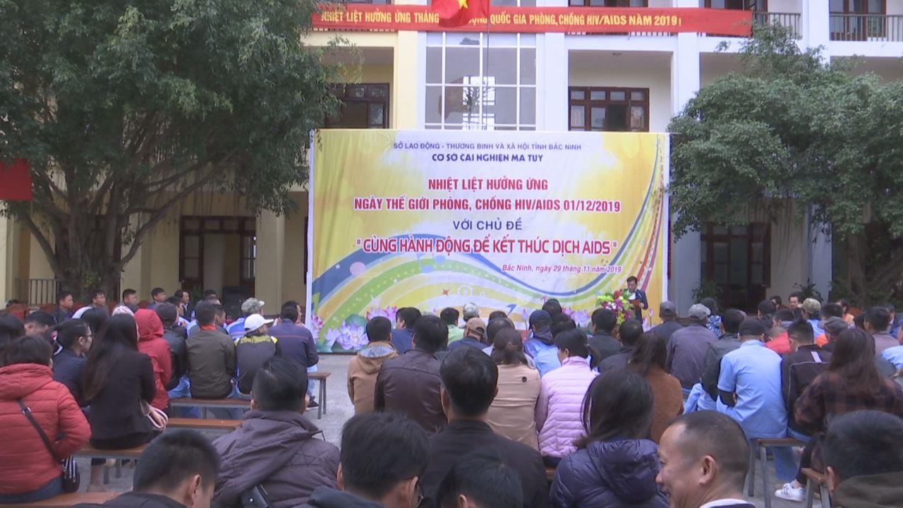 Cơ sở cai nghiện ma túy tỉnh mít tinh hưởng ứng phòng chống HIV/AIDS