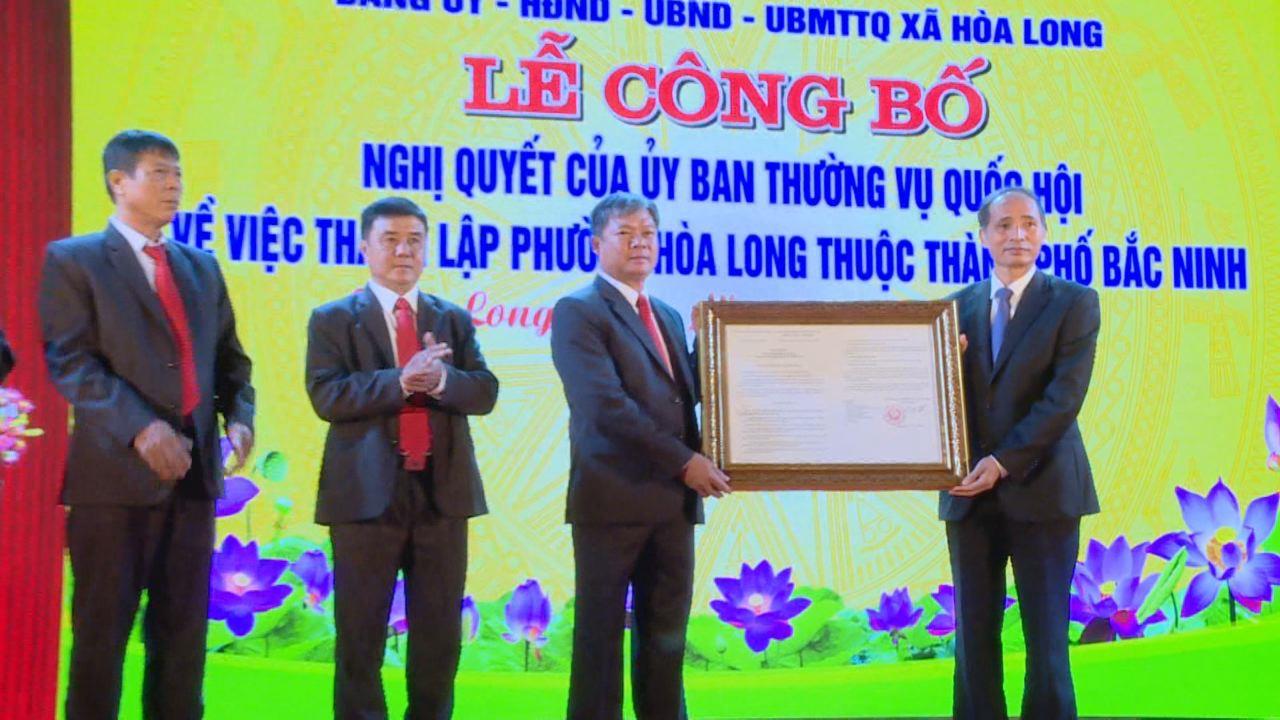 Lễ công bố thành lập phường Hòa Long, thành phố Bắc Ninh