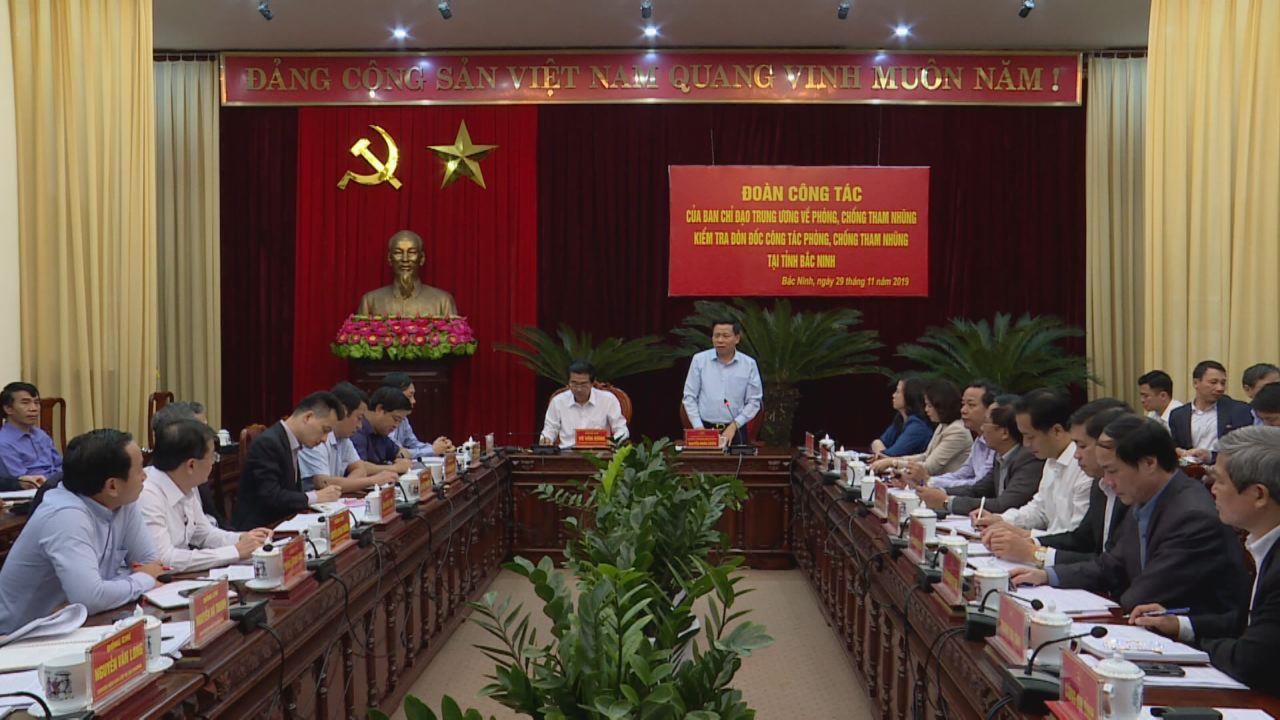 Ban Chỉ đạo Trung ương về phòng, chống tham nhũng làm việc tại Bắc Ninh