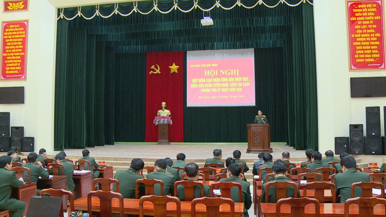 Hiệp đồng giao nhận công dân nhập ngũ, đơn vị huấn luyện  quân nhân dự bị năm 2020