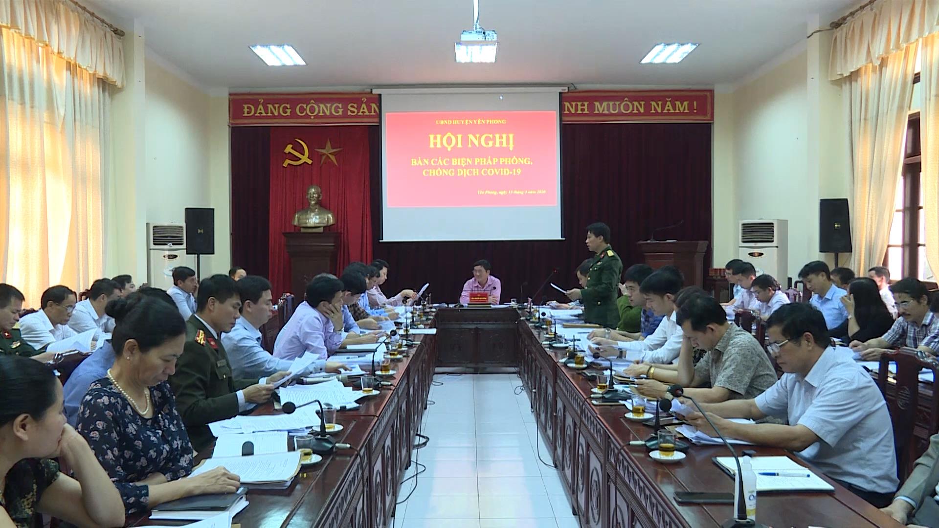 Huyện Yên Phong họp Ban Chỉ đạo phòng chống dịch Covid-19