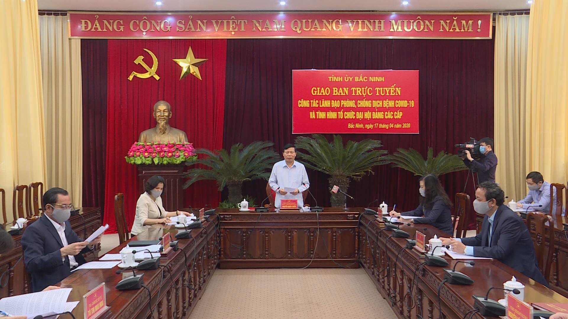 Tỉnh uỷ giao ban trực tuyến công tác lãnh đạo phòng, chống  dịch bệnh COVID-19 và tình hình tổ chức Đại hội Đảng các cấp