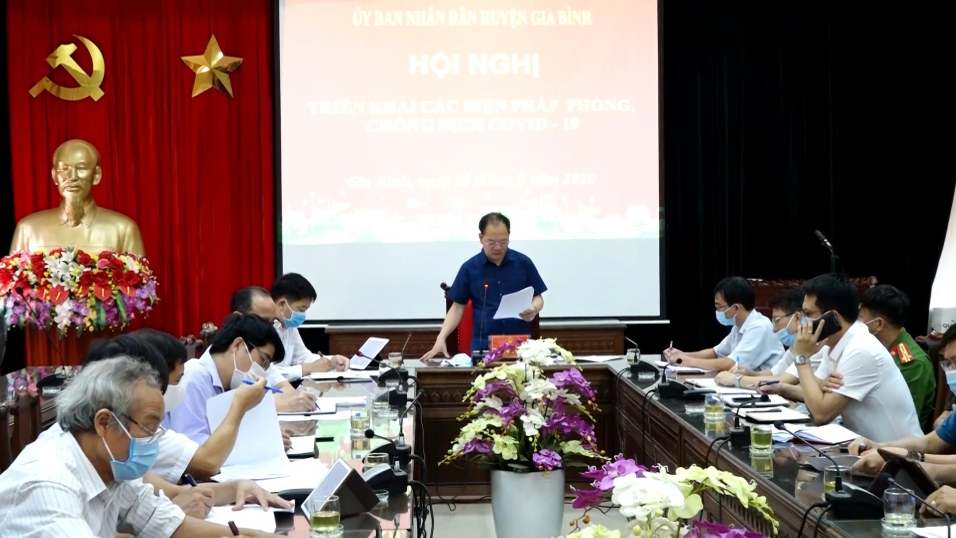 UBND Huyện Gia Bình bàn giải pháp phòng, chống dịch COVID-19