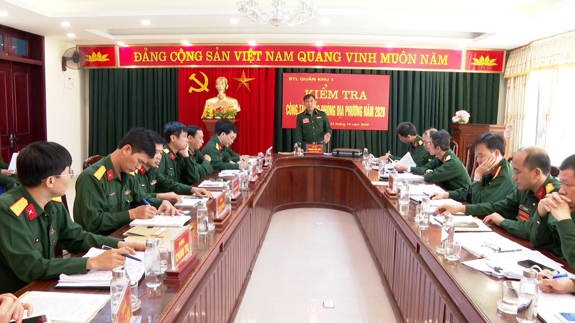 Quân khu 1 kiểm tra toàn diện công tác quốc phòng địa phương năm 2020