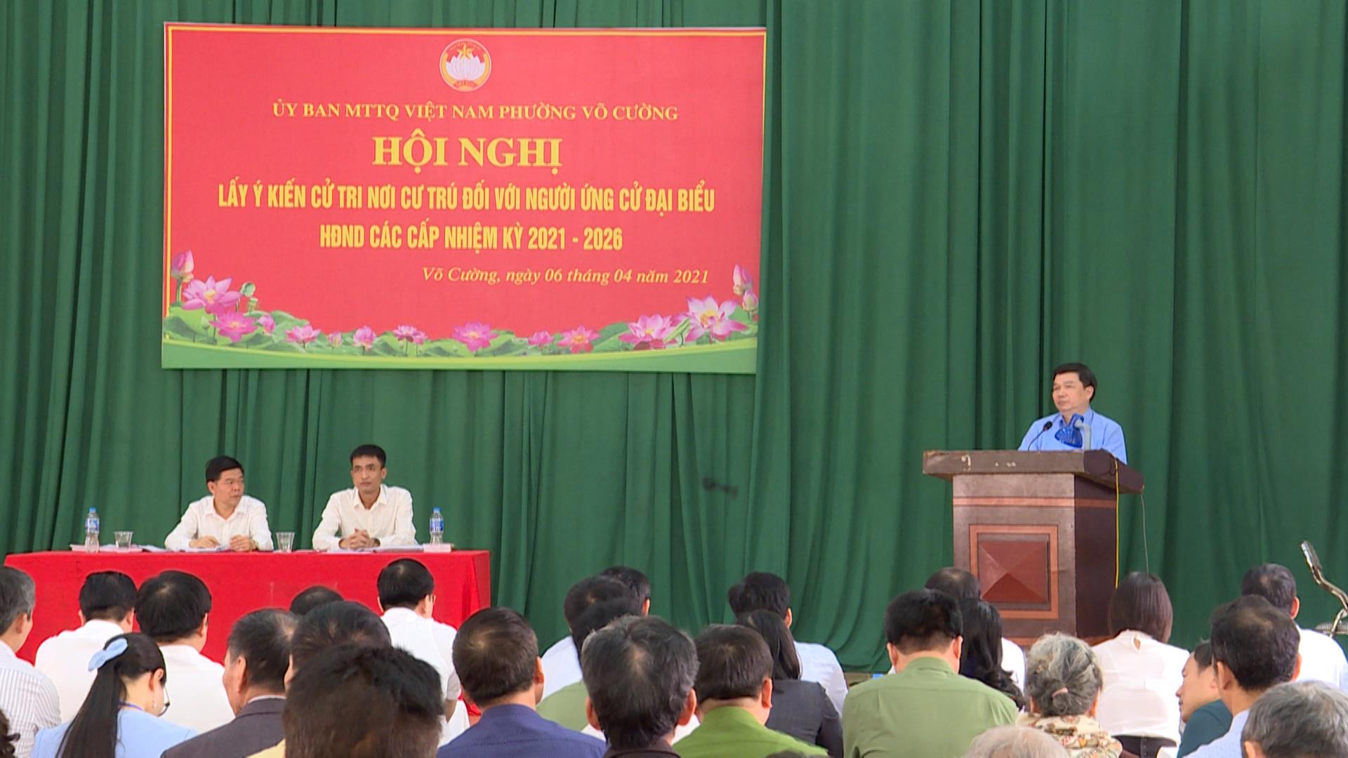 Hội nghị lấy ý kiến cử tri nơi cư trú khu phố Bồ Sơn, phường Võ Cường, TP Bắc Ninh