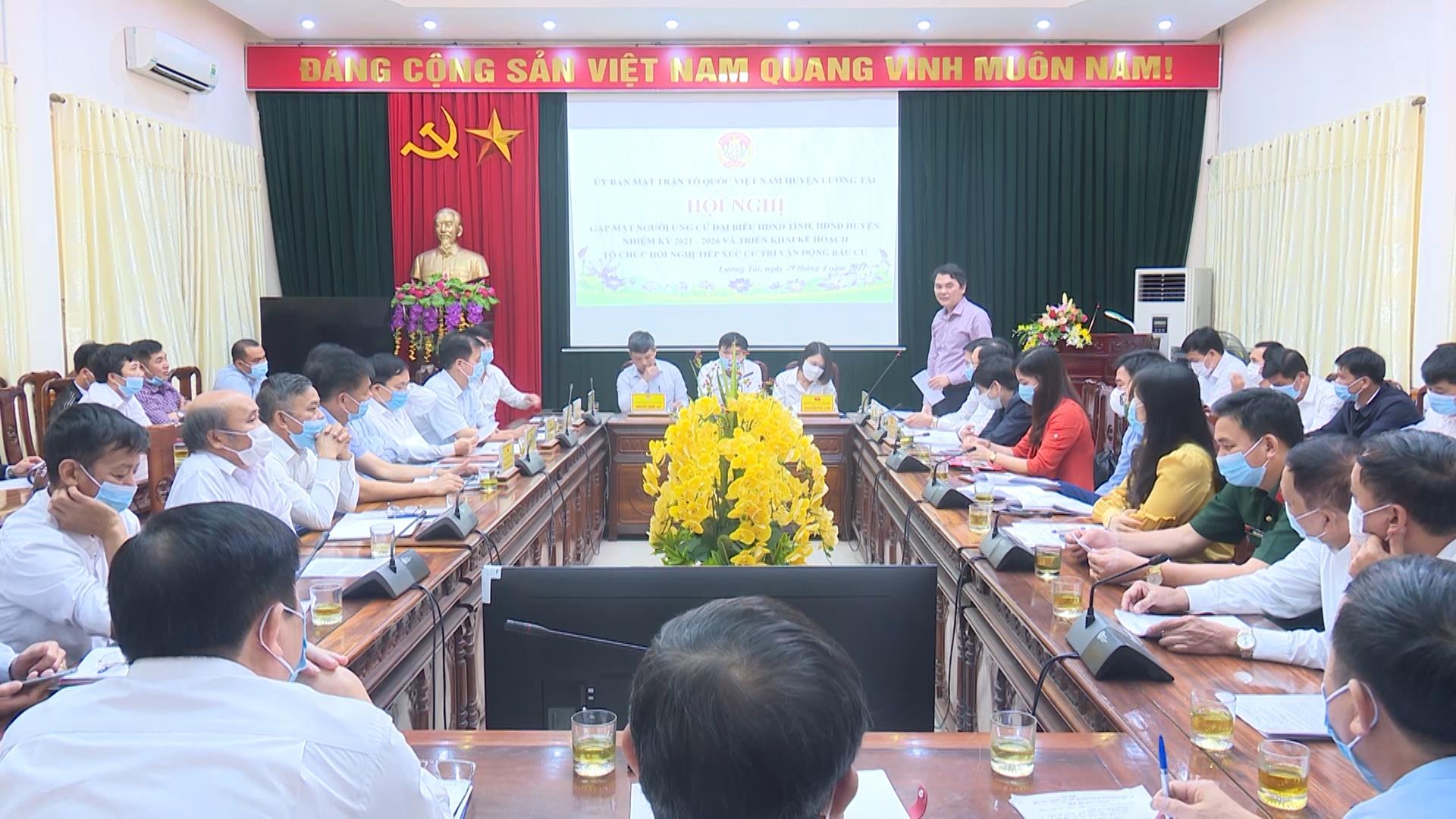 Lương Tài gặp mặt người ứng cử đại biểu HĐND tỉnh,  HĐND huyện nhiệm kỳ 2021 – 2026