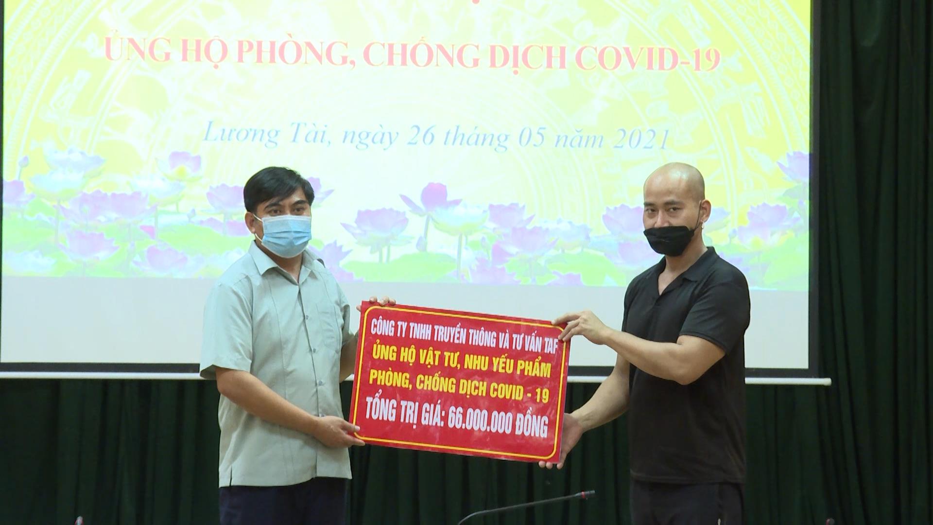 Huyện Lương Tài tiếp nhận ủng hộ phòng, chống dịch