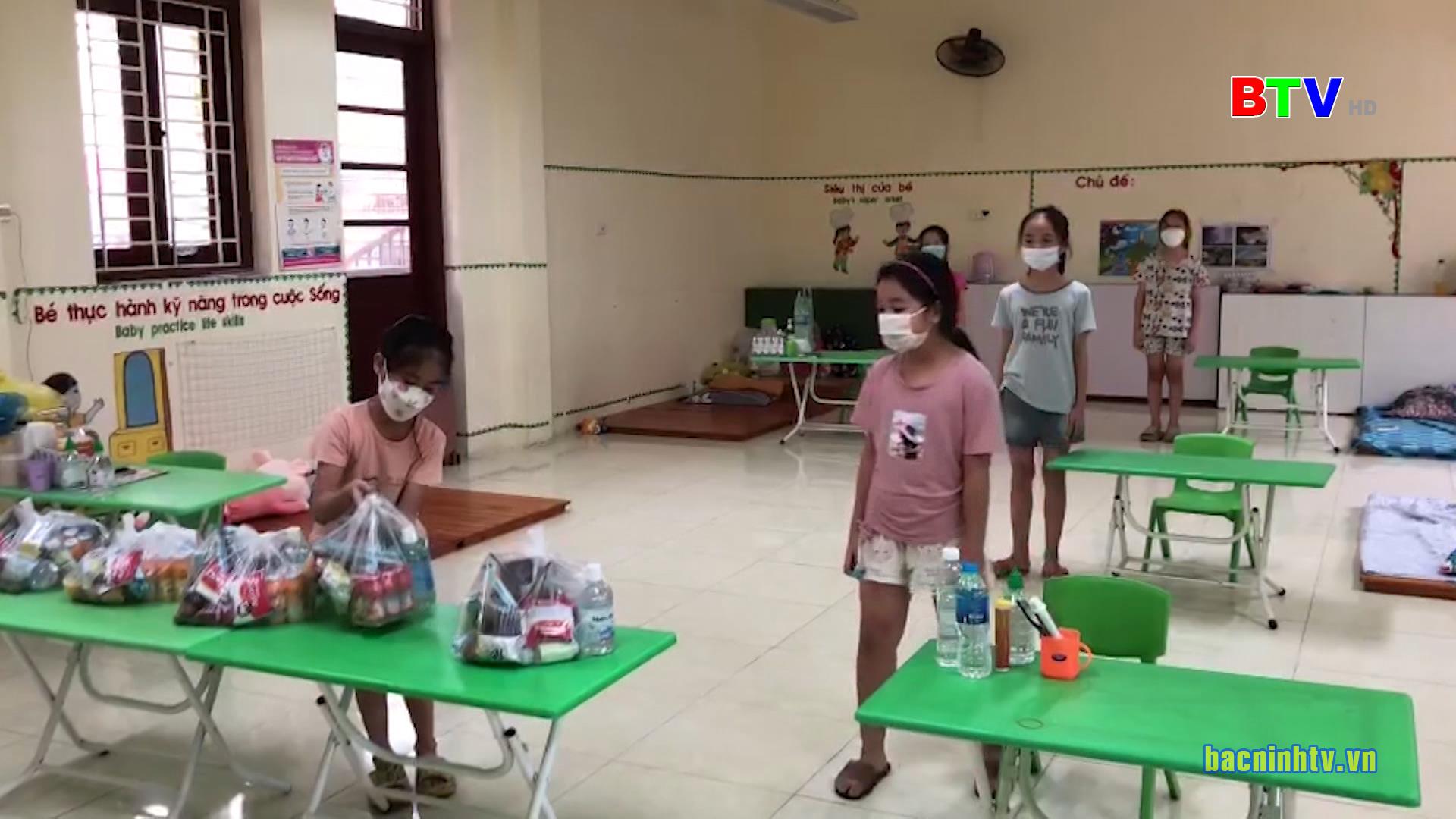 64 cô trò các trường Tiểu học: Võ Cường 2 và Ninh Xá, thành phố Bắc Ninh âm tính với Sasr –CoV-2 qua 6 ngày cách ly tập trung