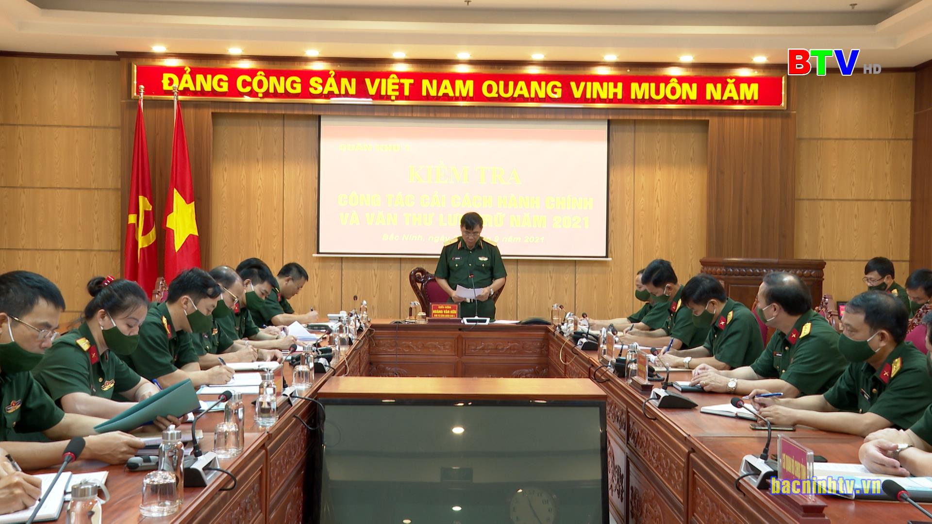 Quân khu 1 kiểm tra kết quả công tác cải cách hành chính và văn thư, lưu trữ tại Bộ Chỉ huy Quân sự tỉnh