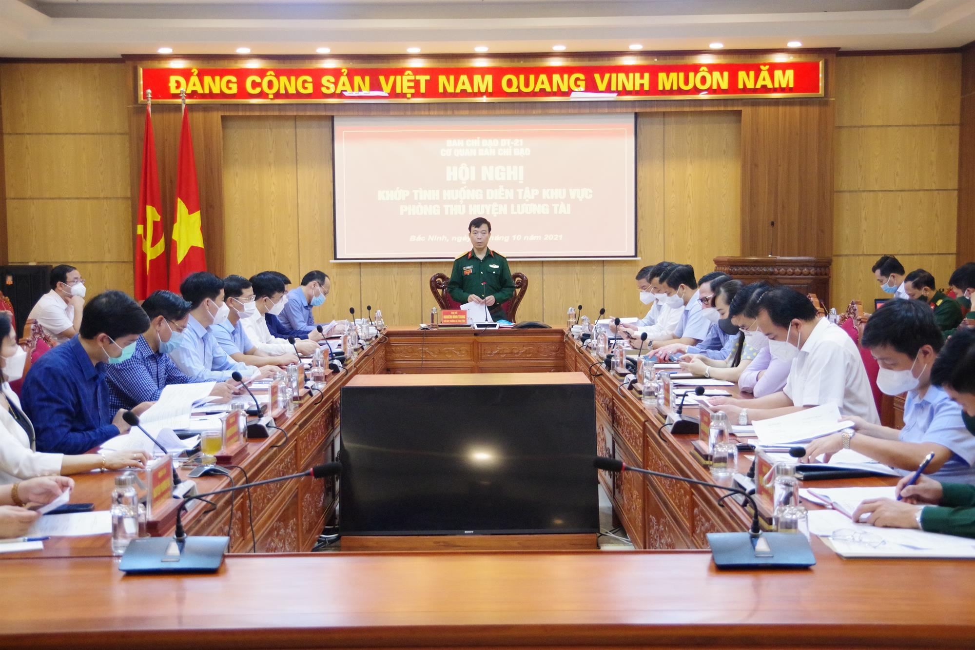BCĐ diễn tập tỉnh tổ chức Hội nghị khớp tình huống diễn tập Khu vực phòng thủ huyện Lương Tài năm 2021
