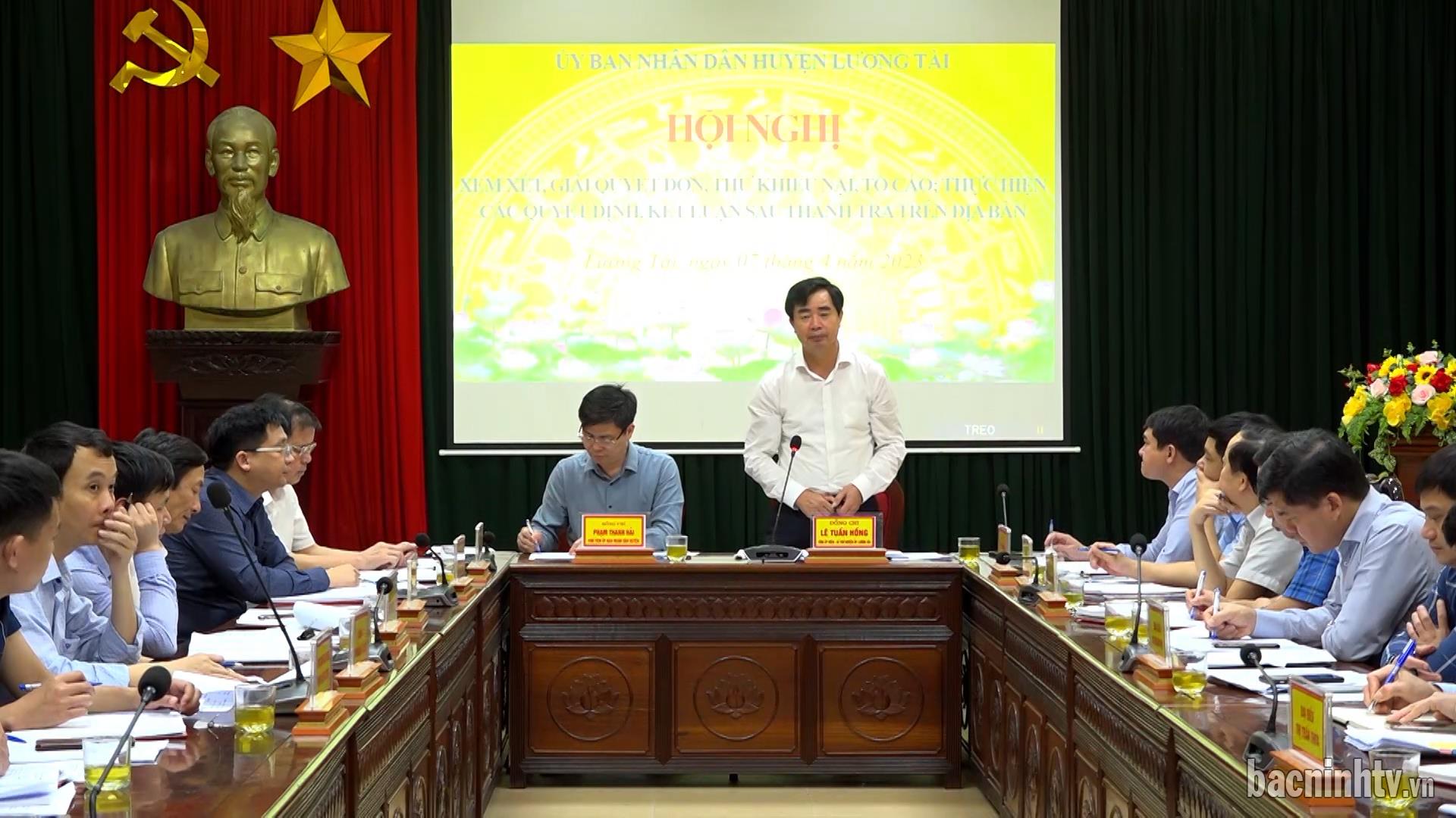 Lương Tài xem xét giải quyết đơn, thư khiếu nại tố cáo