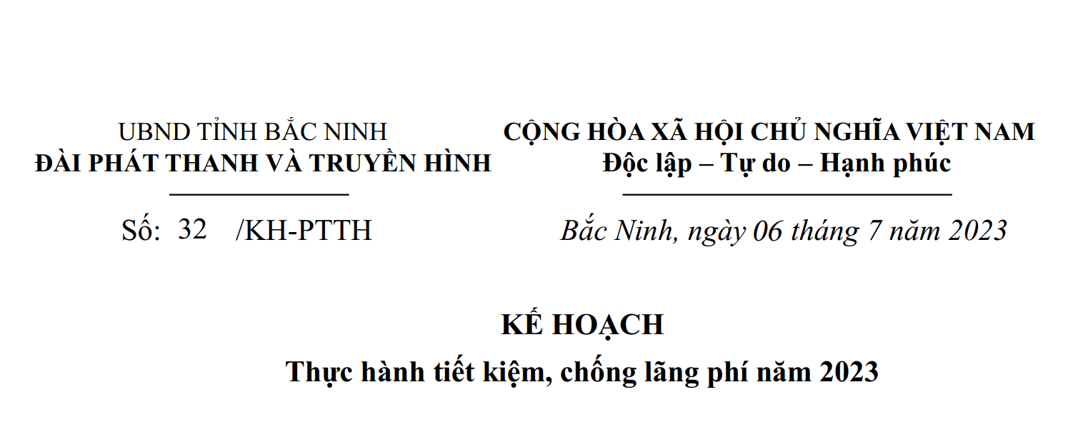 Kế hoạch: Thực hành tiết kiệm, chống lãng phí năm 2023