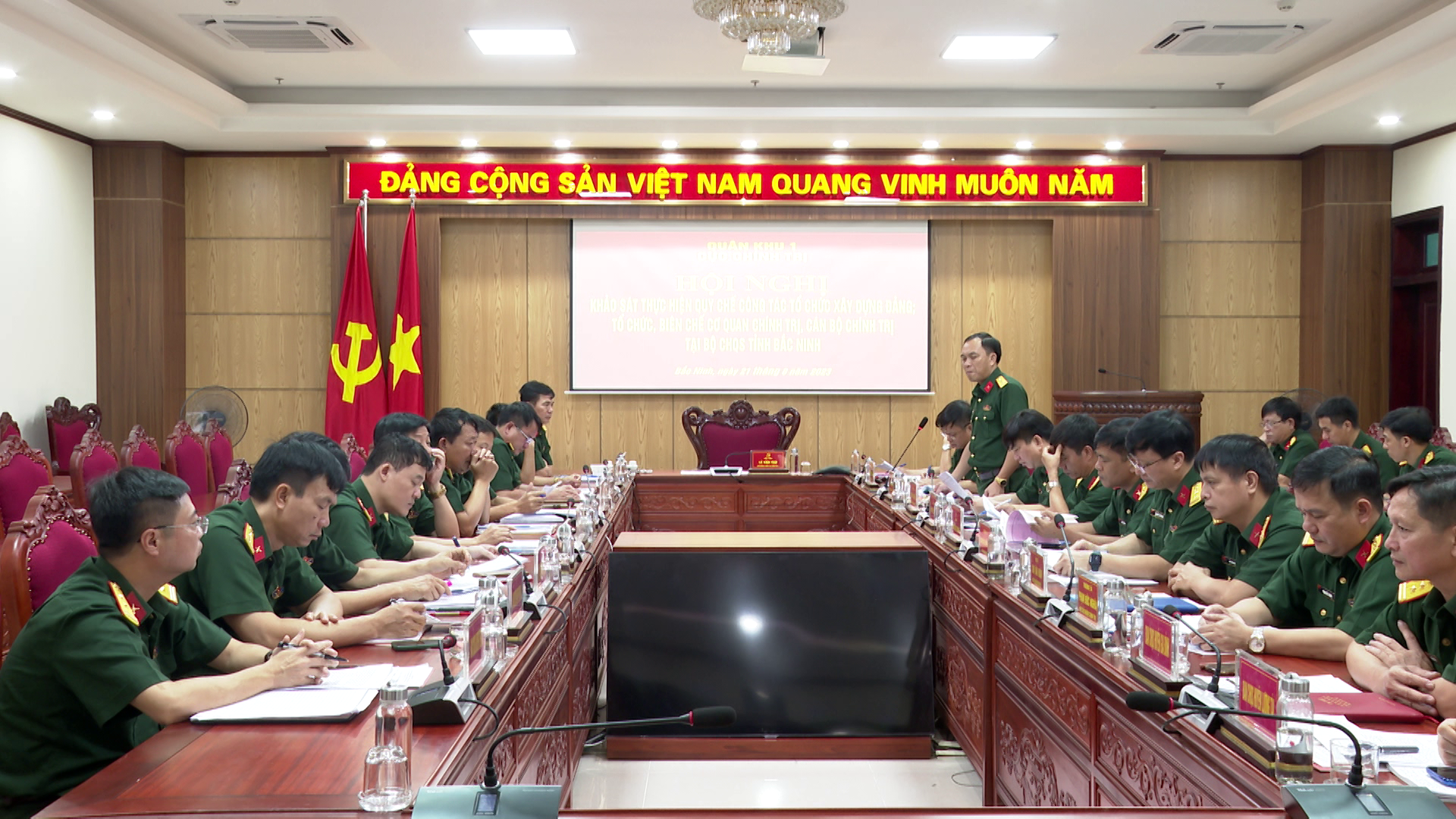 Quân khu 1 khảo sát thực hiện Quy chế công tác tổ chức xây dựng Đảng tại BCH Quân sự tỉnh