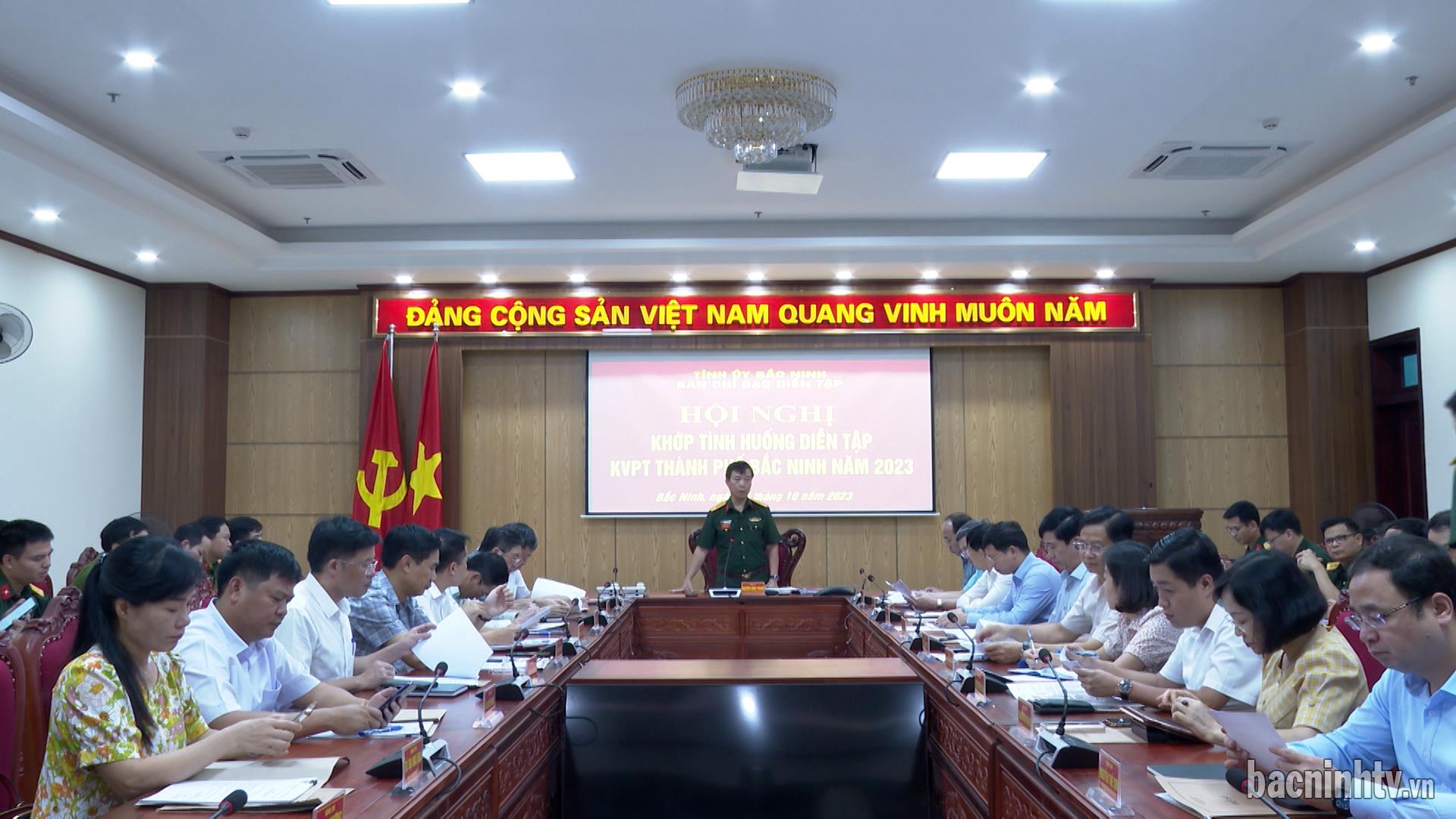 Khớp tình huống diễn tập khu vực phòng thủ thành phố Bắc Ninh