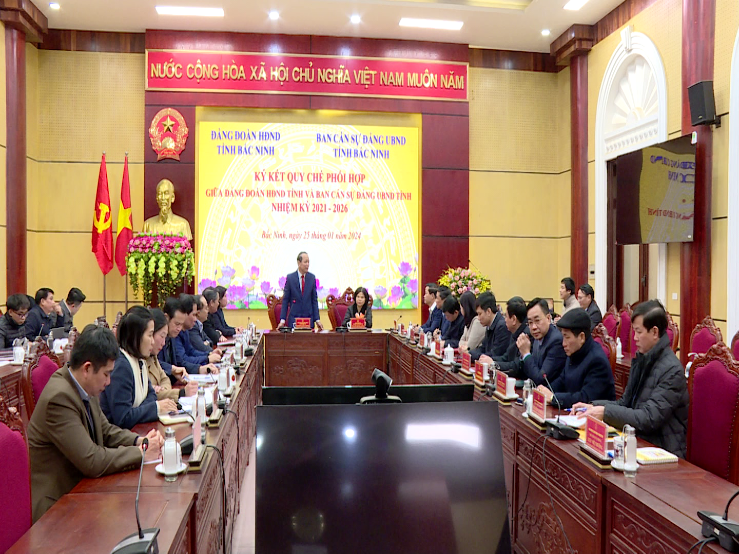 Ký kết Quy chế phối hợp giữa Đảng đoàn HĐND tỉnh với  Ban Cán sự Đảng UBND tỉnh