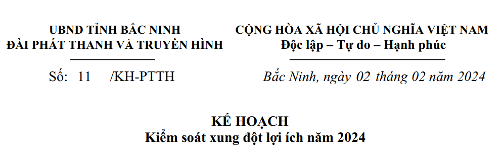 Kế hoạch kiểm soát xung đột lợi ích năm 2024
