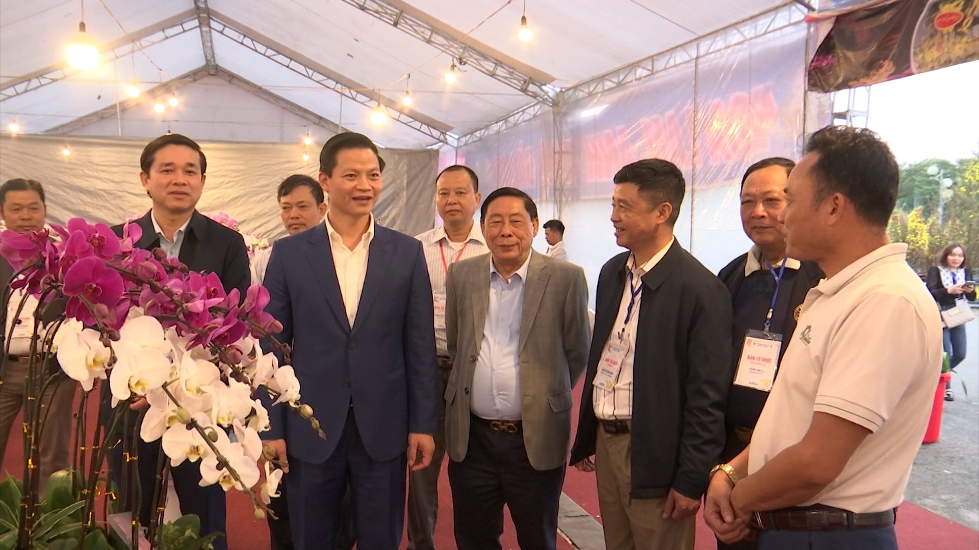 Phó Chủ tịch Thường trực UBND tỉnh Vương Quốc Tuấn thăm khu trưng bày hoa, cây cảnh phục vụ Tết Nguyên đán Giáp Thìn