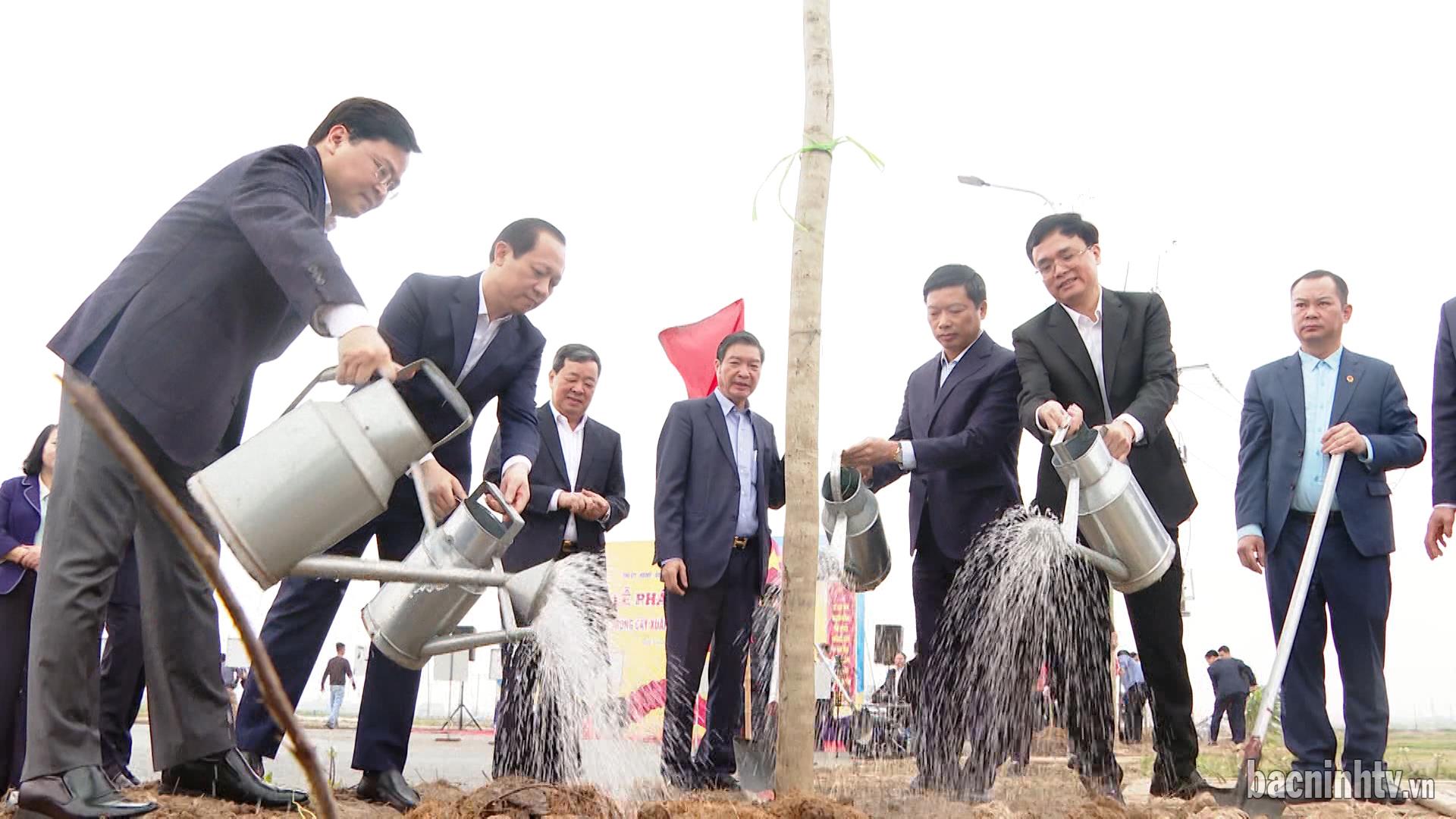 Các đồng chí lãnh đạo tỉnh dự Tết trồng cây tại các đơn vị, địa phương