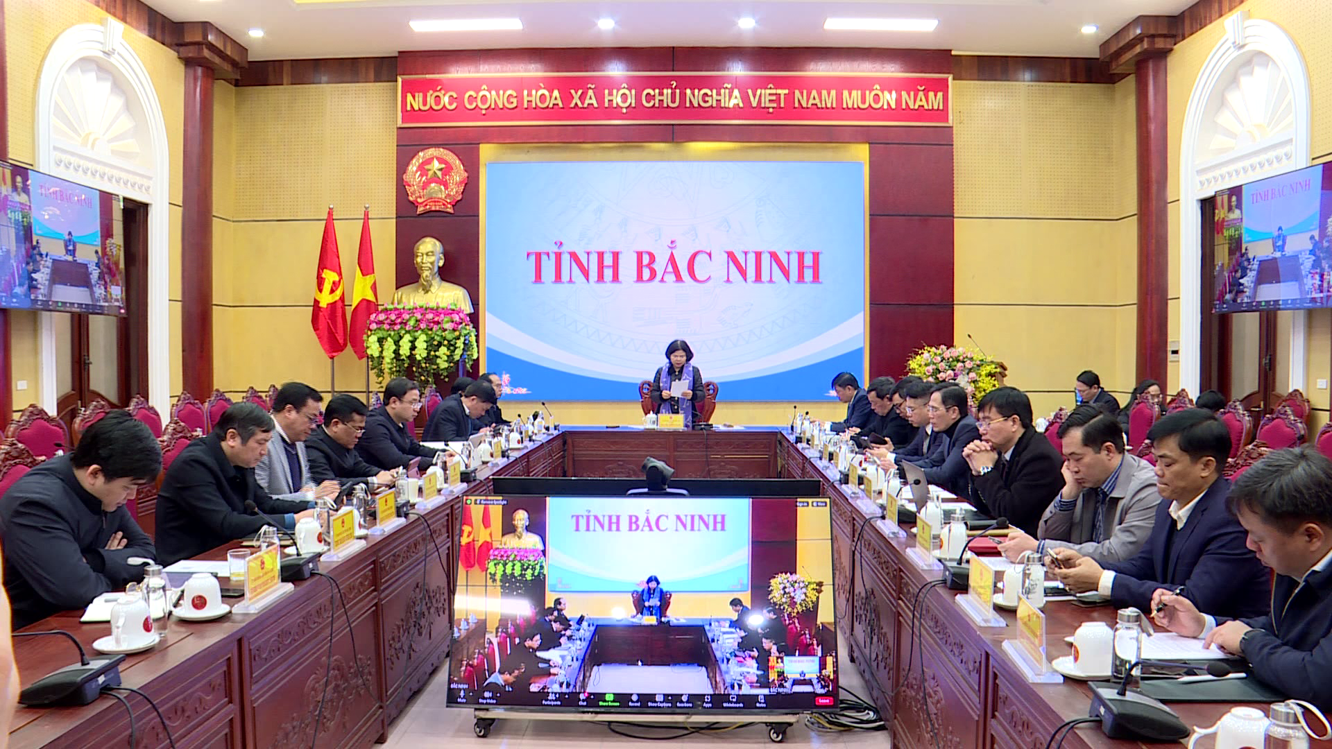 Đoàn công tác Chính phủ họp trực tuyến với 2 tỉnh Bắc Ninh và Lạng Sơn