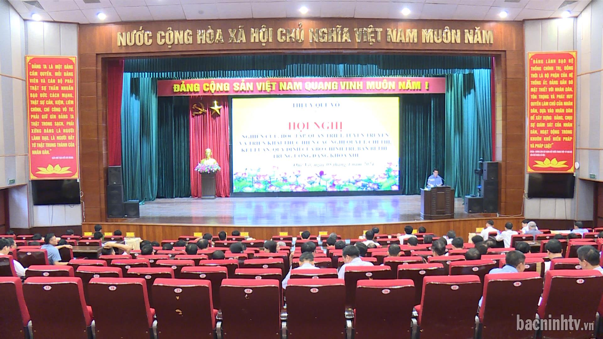 Quế Võ học tập, quán triệt các Kết luận, Chỉ thị, Quy định của Trung ương