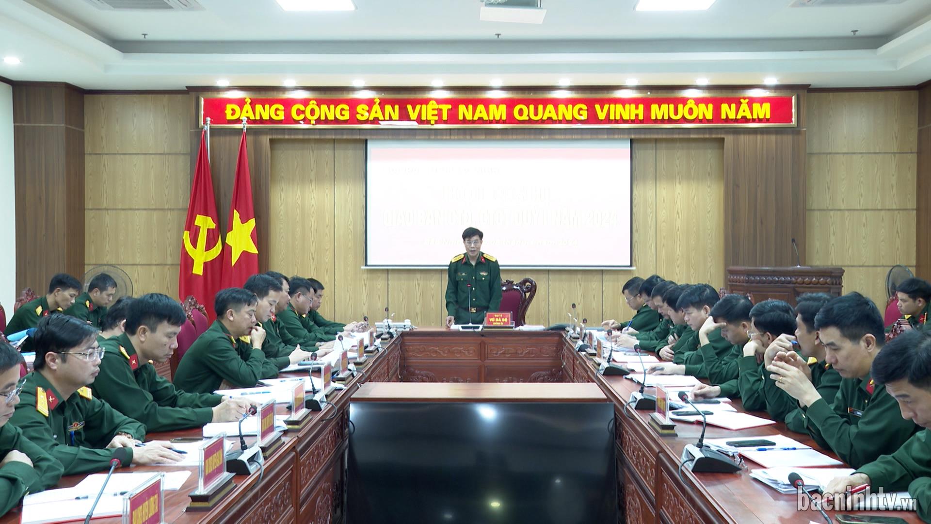 Bộ Chỉ huy Quân sự tỉnh giao ban công tác Đảng, công tác chính trị quý 1/2024