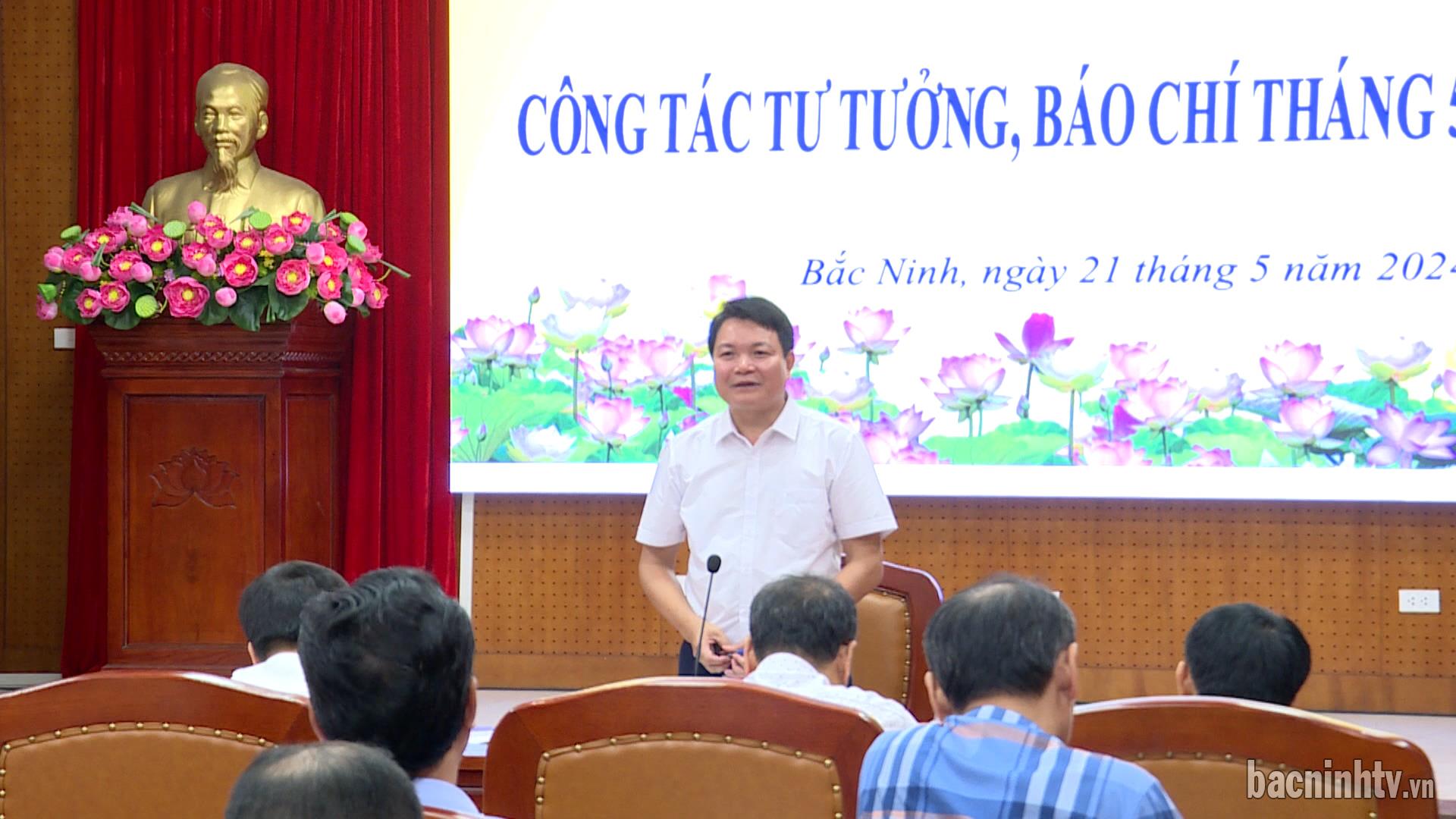 Ban Tuyên giáo Tỉnh ủy giao ban công tác tư tưởng, báo chí tháng 5