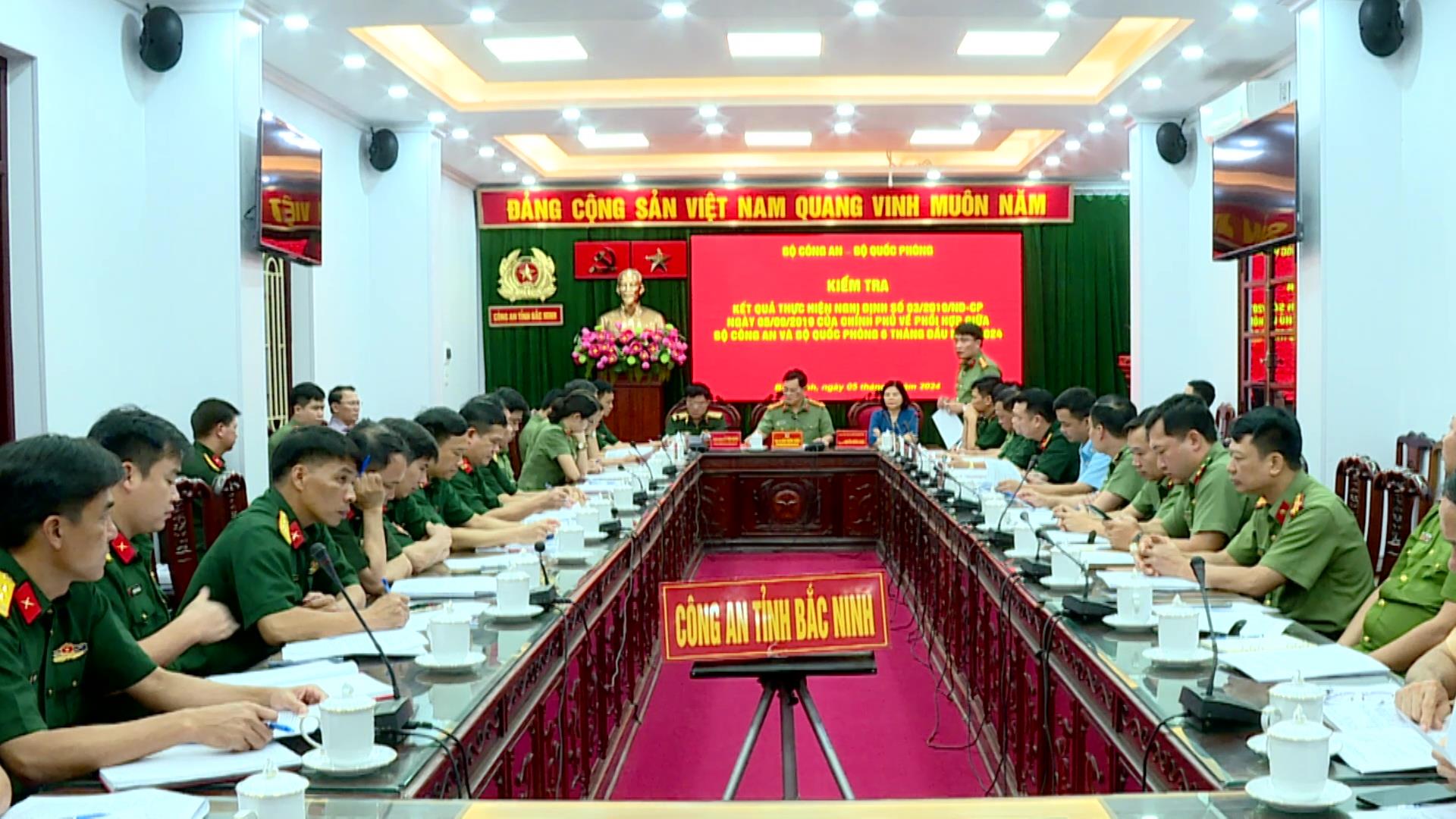 Đoàn công tác của Bộ Công an - Bộ Quốc phòng kiểm tra kết quả thực hiện Nghị định 03/2019/NĐ-CP của Chính phủ 6 tháng đầu  năm 2024 tại Bắc Ninh