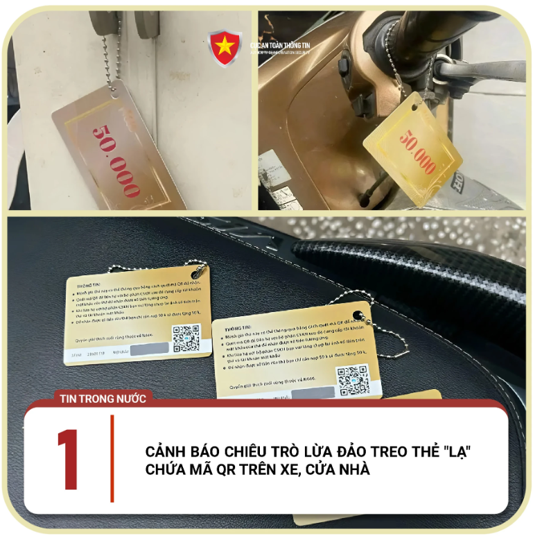 Cảnh báo thủ đoạn lừa đảo mới: Dùng thẻ "lạ" chứa mã QR treo trên xe, cửa nhà