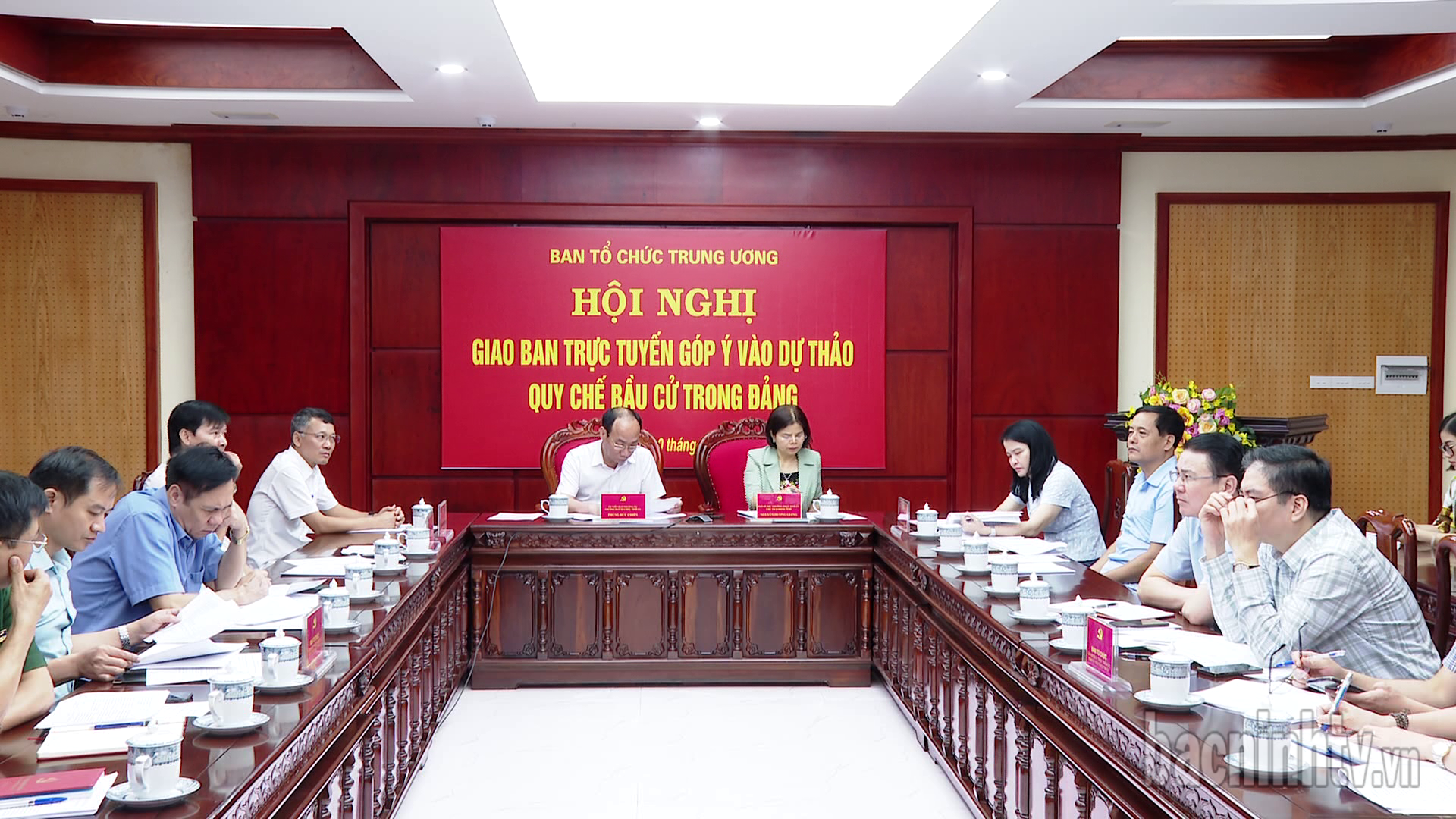Giao ban trực tuyến góp ý dự thảo Quy chế bầu cử trong Đảng