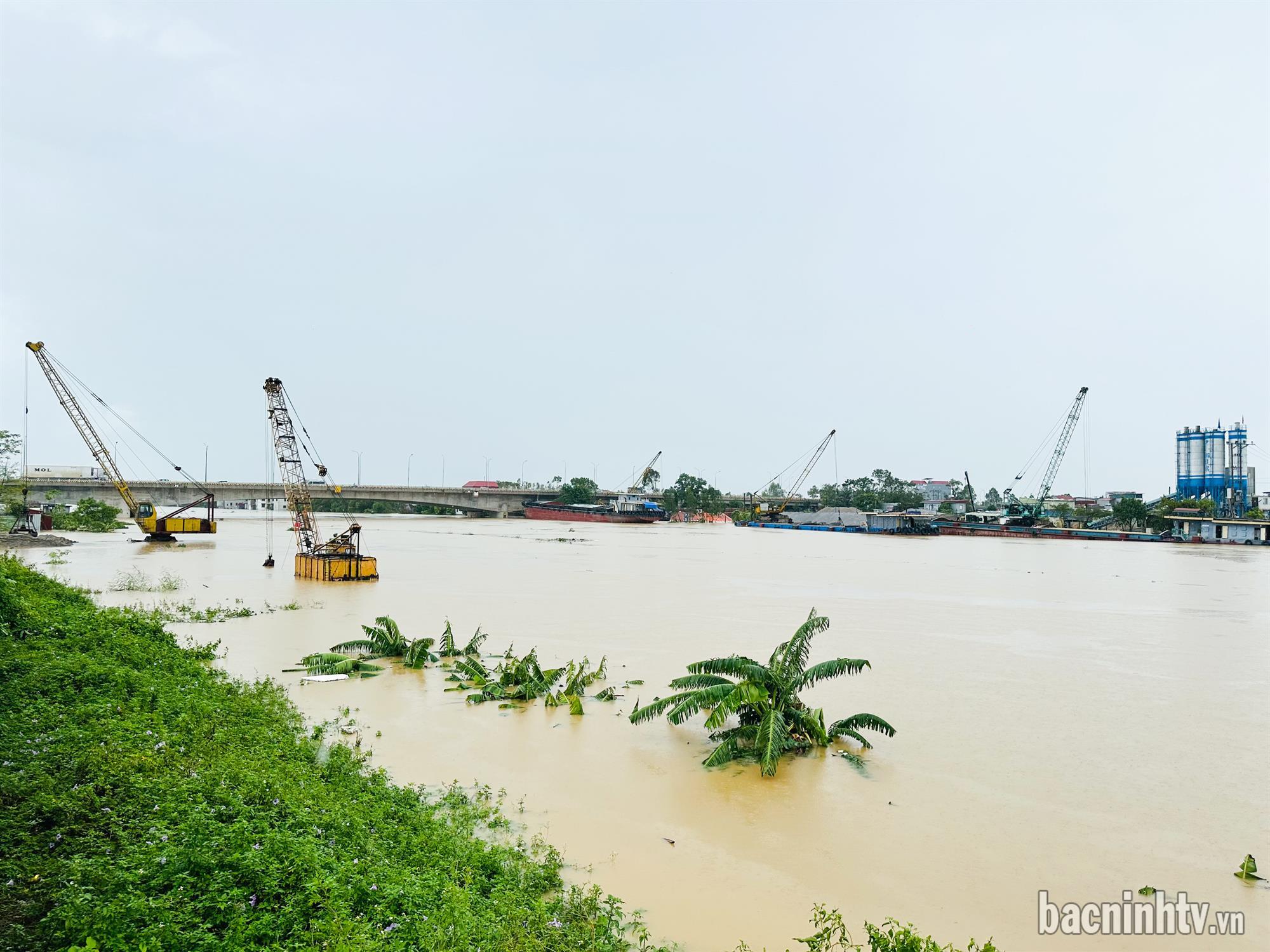 Một số hình ảnh về tình hình lũ tại sông Cầu