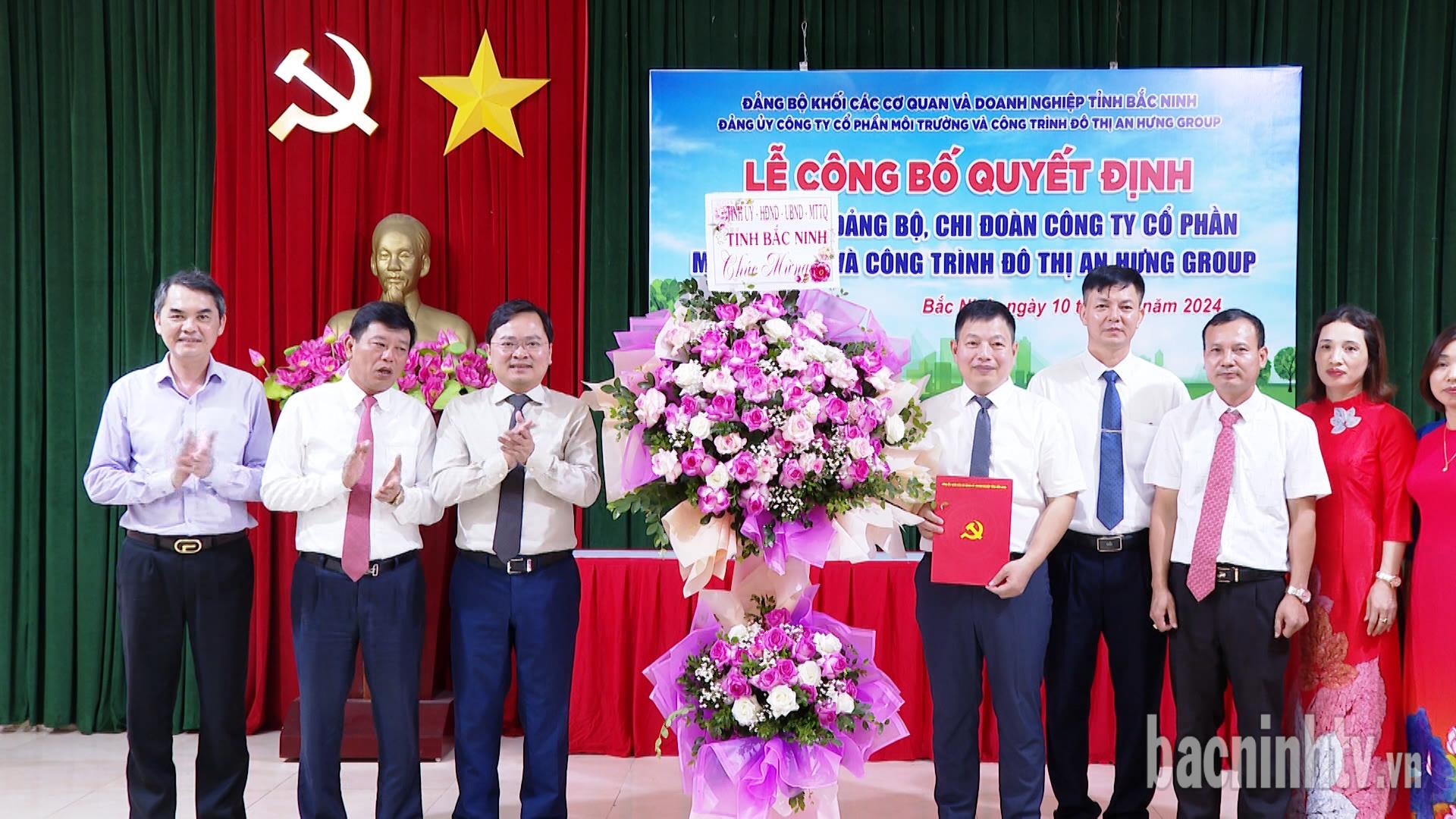 Thành lập Đảng bộ Công ty Cổ phần môi trường và công trình đô thị An Hưng Group