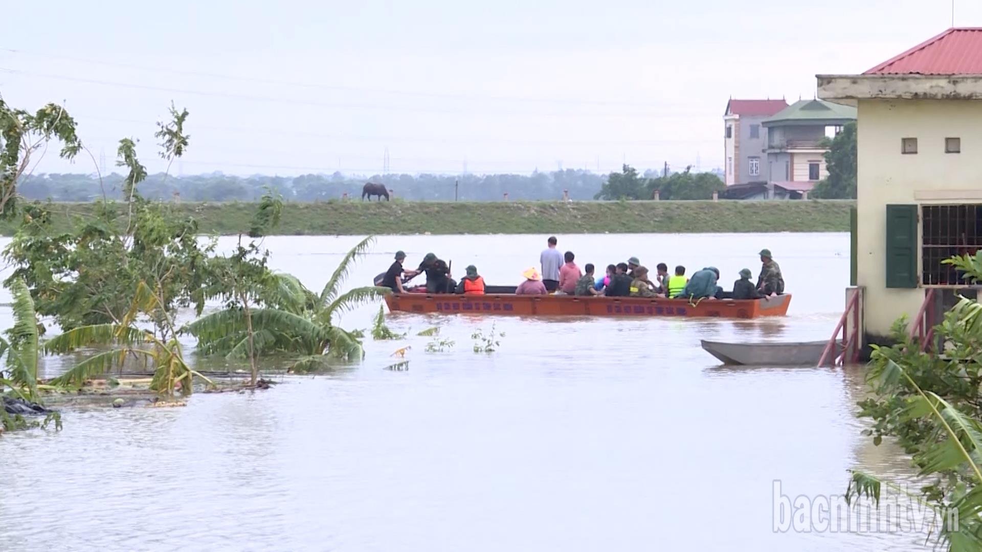 Bắc Ninh di chuyển 655 hộ dân khỏi vùng nguy hiểm do lũ lên cao