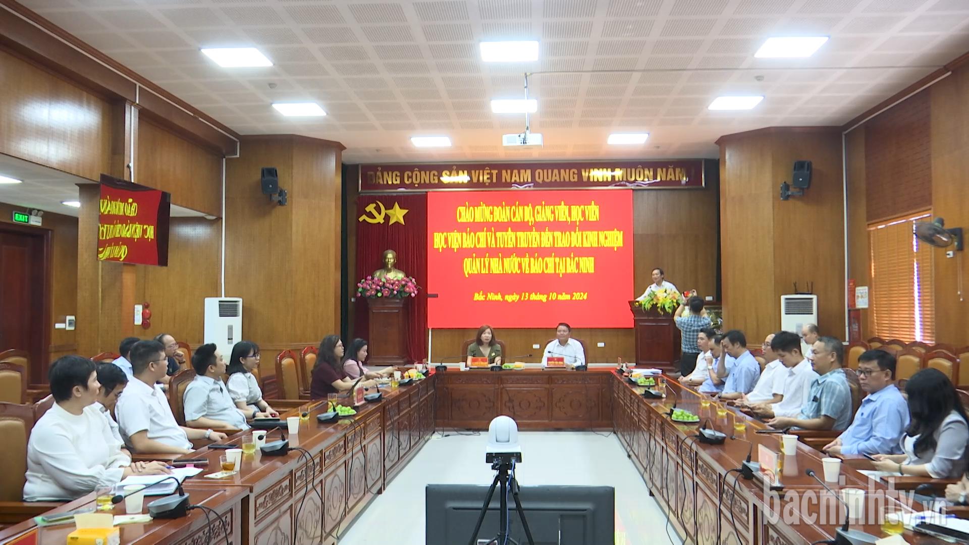 Trao đổi kinh nghiệm quản lý nhà nước về báo chí tại Bắc Ninh