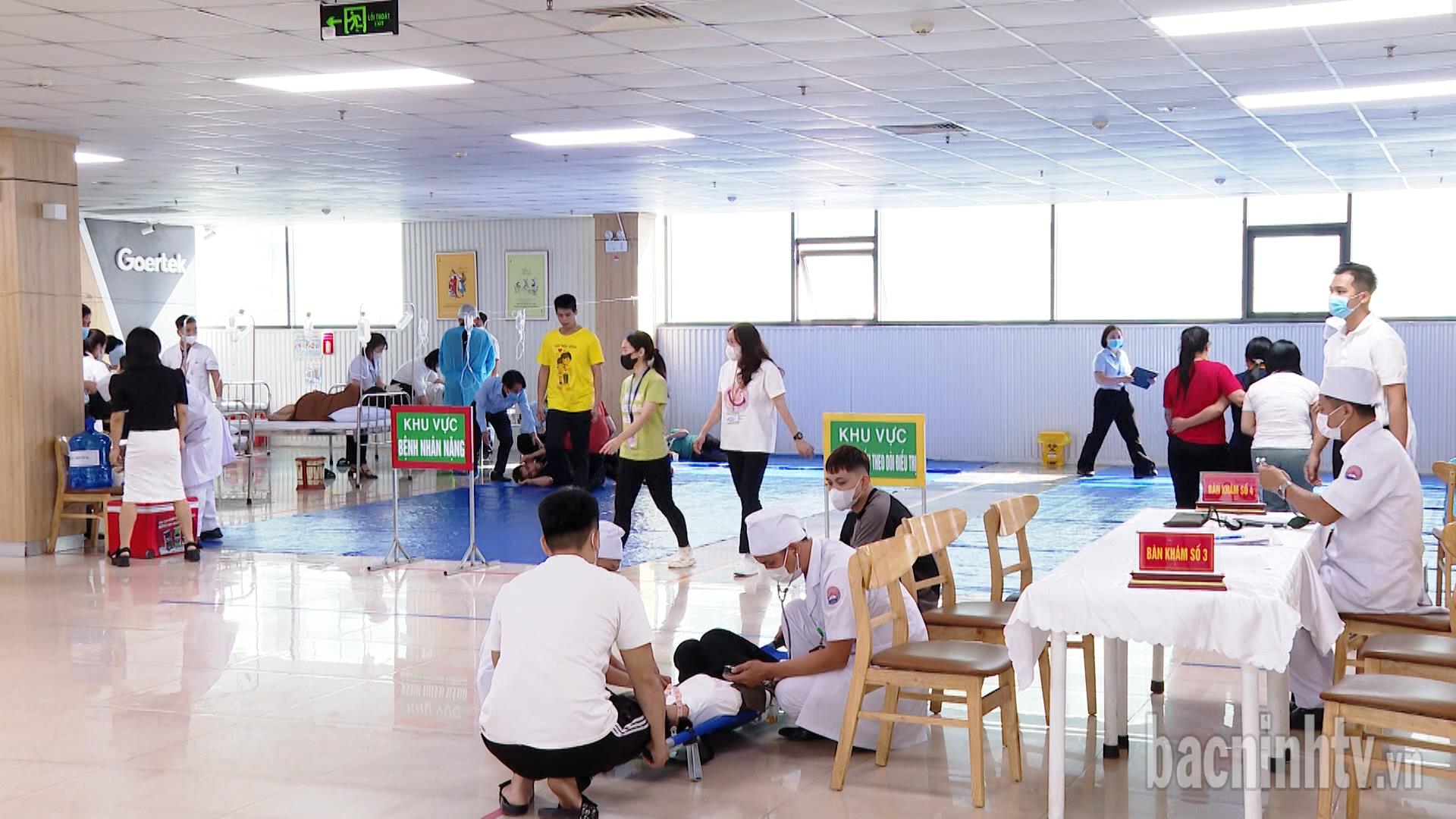 Diễn tập xử lý tình huống ngộ độc thực phẩm quy mô lớn tại khu công nghiệp